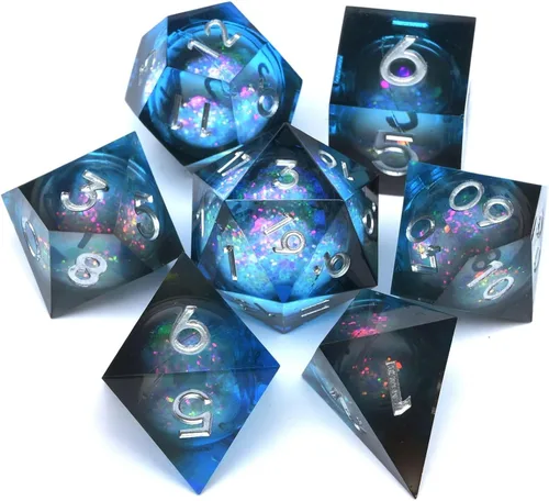 Miniatura 18 de Juego de dados de Dungeons and Dragons DND, juego de dados de resina poliédrica D&D, adecuado para juegos de rol, RPG, Pathfinder, juego de dados DND
