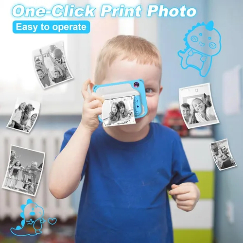 Miniatura 3 de Cámara para niños con impresión instantánea, video de 1080P, tarjeta SD de 32 GB, juguete para niños, regalos de cumpleaños de Pascua para niños