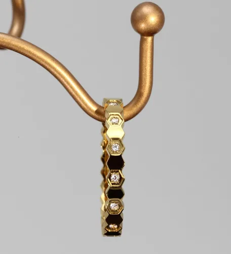 Miniatura 3 de Blue Luna Anillo apilable de circonita cúbica chapada en oro de 18 quilates para mujer