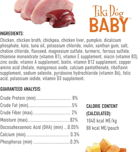 Miniatura 5 de Tiki Dog Baby Mousse - Comida húmeda para perros, pollo, bolsa de 3 onzas (12 unidades)