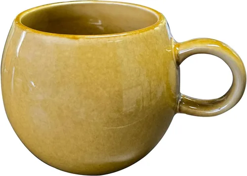 Miniatura 8 de Taza de café grande de cerámica de 16 onzas, sin plomo, redonda, con asa, taza de té vintage para oficina en casa, apta para microondas y Azul