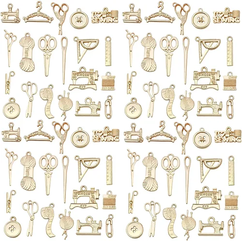 Miniatura 35 de WOCRAFT 60 piezas de dijes de pulsera de cruz dorada KC para juegos de fabricación de joyas, collares, pulseras, llaveros, kit de suministros de KC