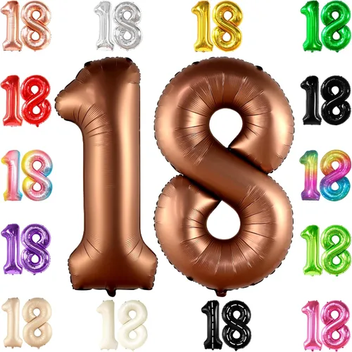Miniatura 21 de KatchOn, Globo negro del número 18, gigante, 40 pulgadas, globo 18 para decoraciones de cumpleaños de 18 años para niños y niñas, decoraciones