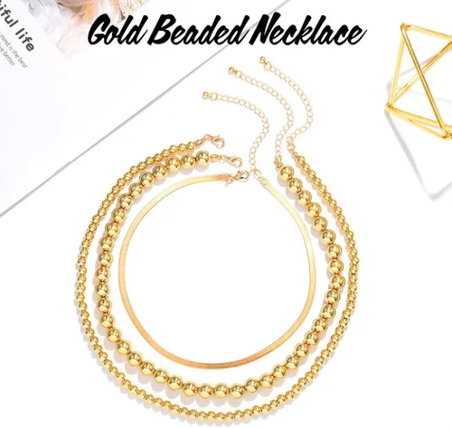 Miniatura 2 de Sixexey Collar de cuentas de oro, collares en capas, collar de cadena de bolas, joyería para mujer