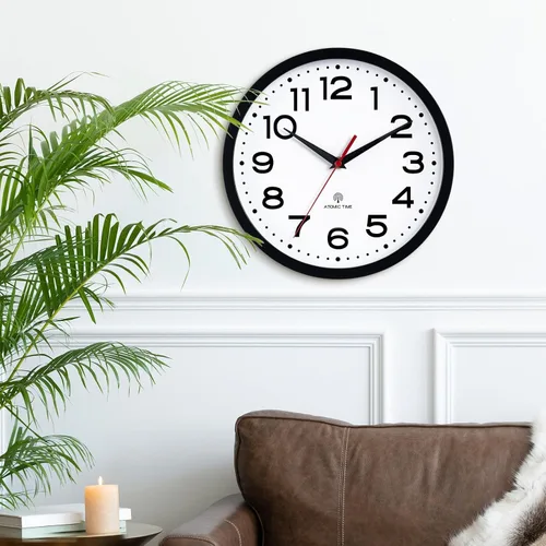 Miniatura 6 de Roymnie Atomic - Reloj de pared de 10 pulgadas, moderno, funciona con pilas, clásico, analógico, decorativo, para cocina, sala de estar, oficina