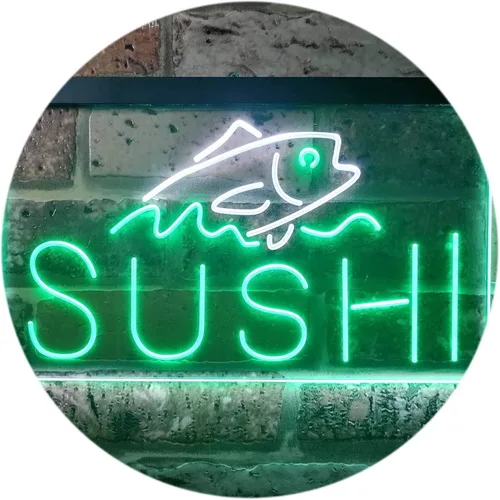 Miniatura 9 de ADVPRO Sushi Fish Sashimi Restaurant - Letrero de neón LED de doble color, azul y rojo, 12 x 8.5 pulgadas, st6s32-i3334-br
