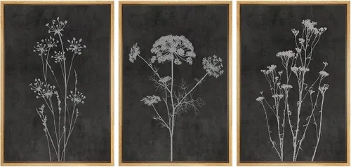 Miniatura 150 de NWT Juego de Arte de Pared de Lienzo Enmarcado Bosque Blanco y Negro Reflejo de Lago Paisaje Naturaleza Vida Silvestre Arte de Fotografía Rústico