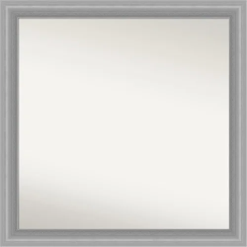 Miniatura 237 de Amanti Art Espejo de baño plateado para sobre el fregadero, 24 x 24 pulgadas, espejo cuadrado de peltre forjado a medida, marco de madera casual