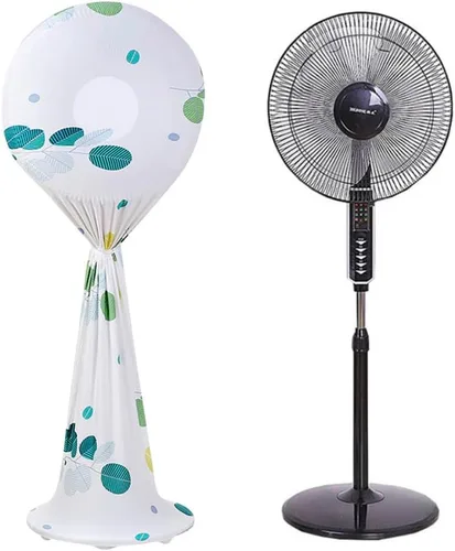Miniatura 11 de VIOKKO Cubierta para ventilador de torre a prueba de polvo, funda de torre lavable a prueba de polvo, cubierta protectora para ventilador de torre