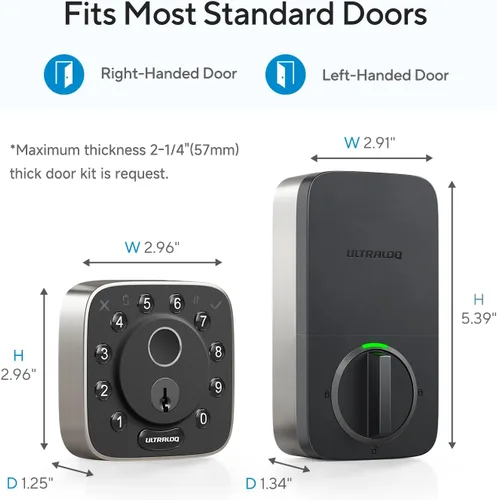 Miniatura 9 de ULTRALOQ Cerradura Inteligente Bolt Fingerprint Matter Actualización 2025, cerradura de puerta de entrada sin llave de huellas dactilares, funciona