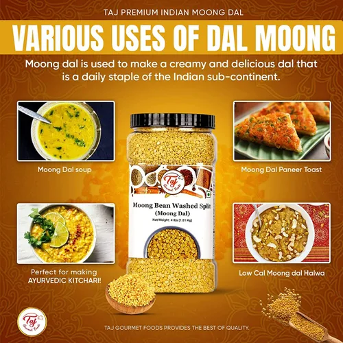 Miniatura 9 de Lentejas TAJ Moong Dal Mung, (4 libras)