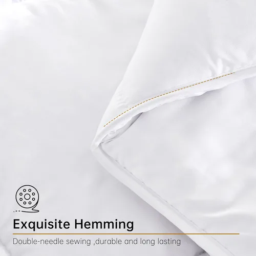 Miniatura 6 de Edredón Insert Queen Blanco, Edredón Alternativo de Plumón para Todas las Estaciones, Edredón de Ropa de Cama Acolchado Ultra Suave con 8 Pestañas