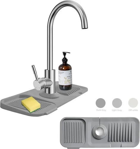 Miniatura 10 de Protector contra salpicaduras de silicona para fregadero de cocina, bandeja colectora de goteo, protector de fregadero para fregadero de cocina