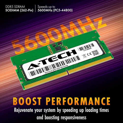 Miniatura 2 de A-Tech Kit de 16 GB (2 x 8 GB) DDR5 5600 MHz PC5-44800 CL46 SODIMM 1.1V sin ECC sin búfer SO-DIMM 262-Pin Computadora portátil Módulos