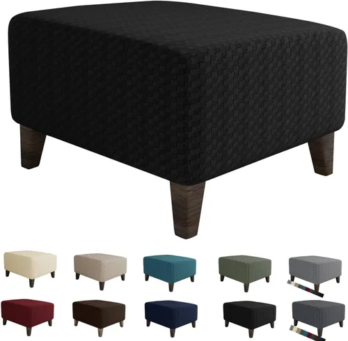 Miniatura 12 de MAXIJIN Fundas para otomano de jacquard, fundas protectoras para taburete plegable, protector de muebles, funda suave y gruesa rectangular