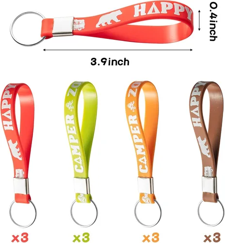 Miniatura 5 de ANGOLIO Kit de recuerdos de fiesta de campamento de verano, 84 piezas, regalos de fiesta de campista, pulseras de silicona, calcomanías, llaveros