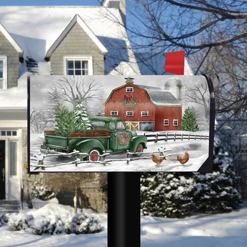 Briarwood Lane Funda de buzón de gran tamaño de Navidad en la granja Granja de Navidad