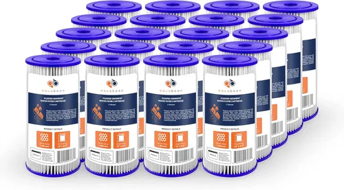 Aquaboon Filtro de agua plisado de 1 micra de 10 x 4.5 pulgadas para reemplazo de filtro de agua de sedimentos para toda la casa, compatible con