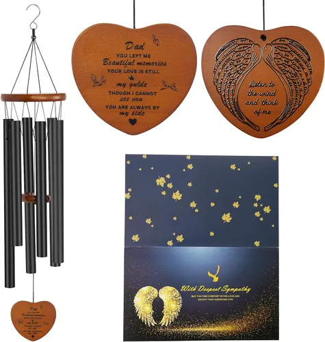 Miniatura 12 de Campanillas de Viento para Exterior, Campanillas Grandes de 30" con Tono Profundo de Simpatía, Memorial para la Pérdida de un Ser Querido Madre