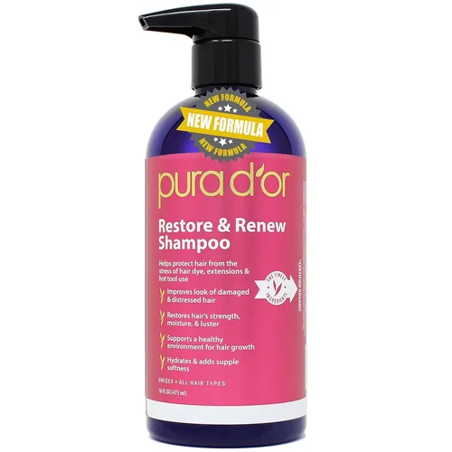 Miniatura 8 de PURA D'OR Restore & Renew Set de champú y acondicionador para cabello fuerte, saludable y nutrido con aloe vera orgánico, romero, espino amarillo
