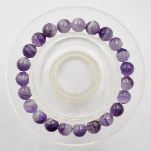 Miniatura 2 de AD Beads - Pulsera elástica de cuentas redondas naturales de 516 pulgadas