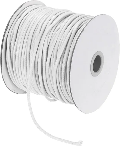 Miniatura 139 de MECCANIXITY Cordón encerado de poliéster encerado de 0.020 in, cuerda de cera de 175 yardas para hacer pulseras, collares, cuentas, joyería y Negro