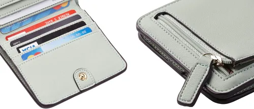 Miniatura 7 de Toughergun - Billetera para mujer, con bloqueo Rfid, pequeña, compacta, plegable, de lujo, de cuero, con bolsillo para mujer, minivestido