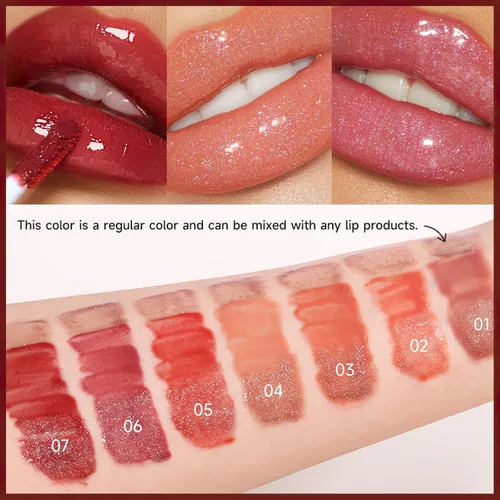 Miniatura 4 de MIELIKKI Brillo labial 2 en 1 de doble punta, lápiz labial líquido brillante brillante, aceite de labios hidratante, acabado húmedo, alto brillo