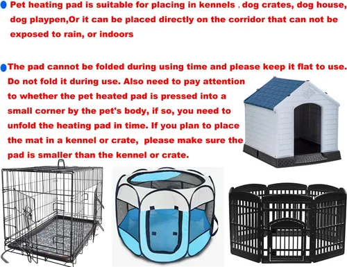 Miniatura 4 de Almohadilla térmica para mascotas para perros y gatos pequeños, cama eléctrica con temporizador, a prueba de mordidas, fácil de limpiar, redonda, 16