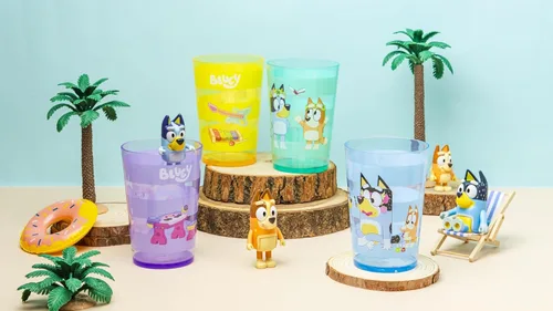 Miniatura 8 de Zak Designs - Juego de vasos de anidación Bluey incluye vasos de plástico duraderos con variedad de ilustraciones, divertidos vasos perfectos