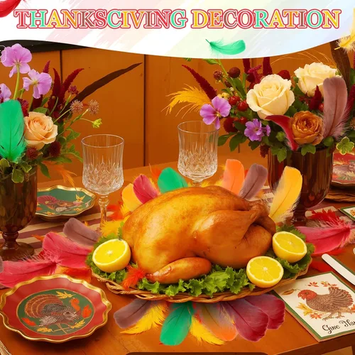 Miniatura 3 de Maysing 500 plumas de pavo coloridas para Acción de Gracias, 2 a 5 pulgadas, plumas de colores para otoño, Acción de Gracias, vacaciones