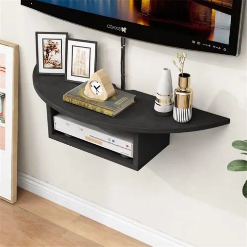WANLIAN Soporte flotante para TV de entretenimiento, estante de pared flotante para caja de cable, estantes de medios montados en la pared, estante