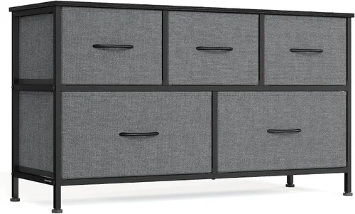 Miniatura 30 de SONGMICS Cómoda para dormitorio, cómoda, acero, MDF, 4 cajones de tela no tejida, unidad organizadora de almacenamiento, armario, entrada, negro