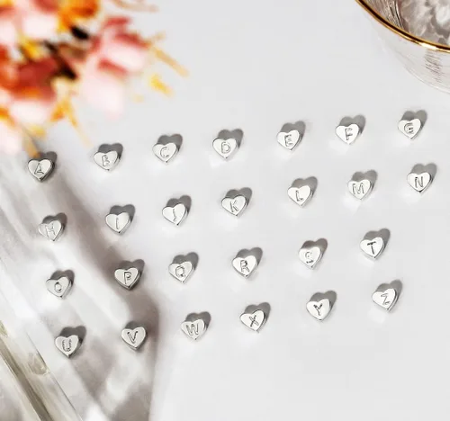 Miniatura 5 de Moodear Tobilleras de plata para mujer Tobilleras impermeables de plata de ley en capas delicadas con dije inicial de corazón A-Z para ella