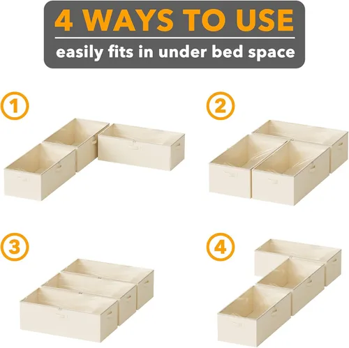 Miniatura 6 de SpaceAid Paquete de 3 contenedores de almacenamiento de 10 pulgadas de alto debajo de la cama, cubos organizadores de almacenamiento grandes debajo