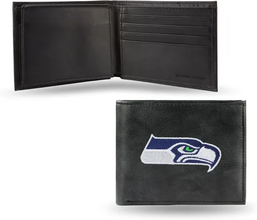 Miniatura 24 de Rico Industries Billetera de cuero bordada para hombre de la NFL