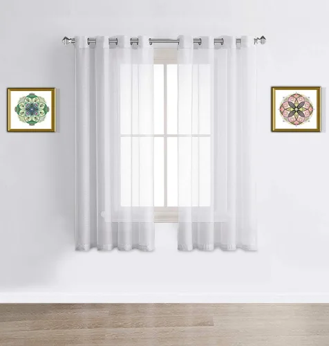 Miniatura 22 de Warm Home Designs Cortinas transparentes con ojales para habitación, cocina, habitación de los niños o sala de estar, 2 paneles con volados, de 54