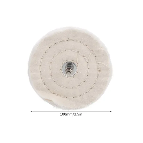 Miniatura 2 de ViaGasaFamido Kit de rueda de pulido de tela blanca para taladro, herramientas de pulido de espejo de algodón de tipo plano con mango para joyería