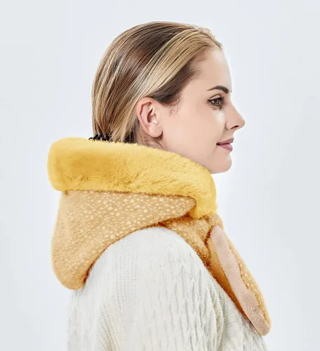 Miniatura 12 de Gorros de invierno para mujer, pasamontañas, bufanda, para clima frío, conjunto para mujer, gorro con capucha