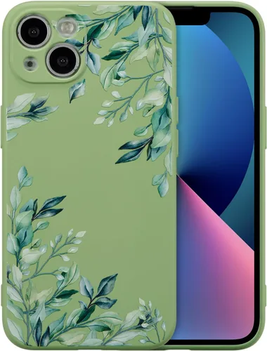 Miniatura 98 de RALEAVO Funda Floral para iPhone 12, Cubierta de Silicona Líquida con Bonito Patrón de Rama de Flores para Niñas y Mujeres, Funda Protectora de Goma