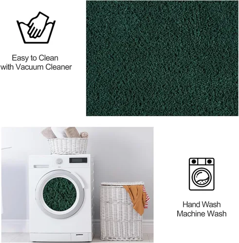 Miniatura 6 de FlyDOIT - Alfombras para dormitorio y sala de estar, 4x6 pies, verde oscuro, súper suaves, cómodas, espesadas, de espuma viscoelástica