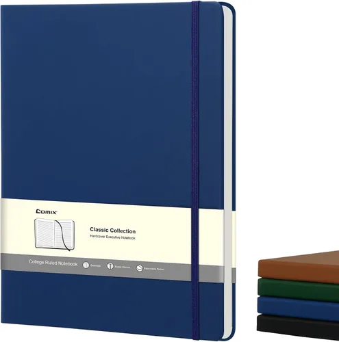 Miniatura 13 de COMIX Paquete de 3 cuadernos de diario rayados A4, 240 páginas, tamaño grande, 8.5 x 11 pulgadas, negro, cuadernos de tapa dura para hombres