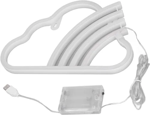Miniatura 9 de Letrero de neón LED, luz de neón de alto brillo, funciona con pilas, alimentado por USB, letrero de neón LED decorativo para dormitorio