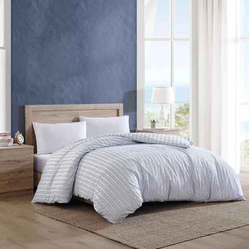 Miniatura 6 de Nautica - Funda de edredón tamaño individual, ropa de cama reversible de algodón con cierre de botón, decoración casual del hogar para todas