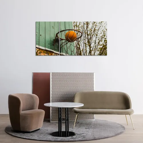 Miniatura 6 de KAWAHONE Arte de Lienzo de Baloncesto para Pared - Arte de Lienzo Deportivo Cuadros de Cancha y Aro de Baloncesto para Pared - Obra de Arte Temática