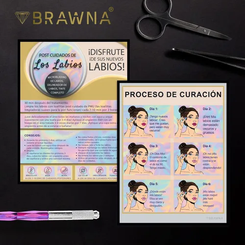 Miniatura 7 de 50 Pcs Instrucciones De post Cuidados De Las Cejas Permanentes - Versión Española Microblading Tarjetas de Instrucciones de Cuidado Posterior 4.25x