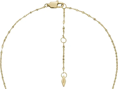 Miniatura 4 de Fossil - Collar de cadena con dije de acero inoxidable grabado y enchapado para mujer