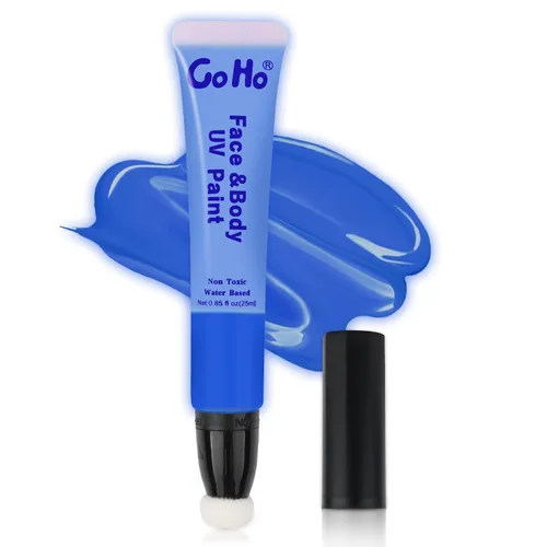 Miniatura 29 de Go Ho Barra de pintura facial verde claro, accesorios verdes, pintura corporal crema a base de agua, lavable, altamente pigmentada, suave y segura