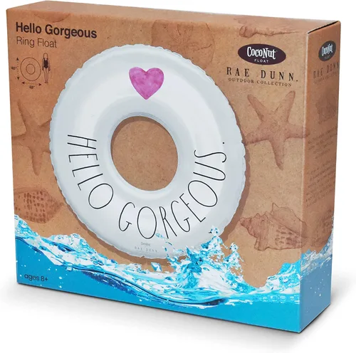 Miniatura 7 de Rae Dunn x CocoNut Flotador de anillo flotante, tamaño adulto, balsa inflable grande de 48 pulgadas y tubo interior de agua duradero, fácil