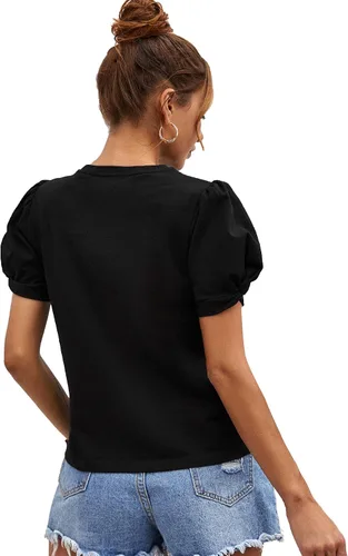 Miniatura 2 de SweatyRocks Camiseta de verano de manga corta abombada para mujer